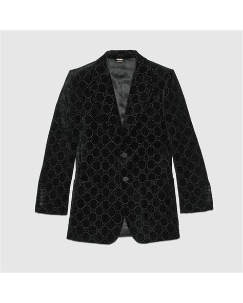 gucci gg velvet jacket|gucci hooded jacket.